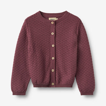 Wheat Main Strik Cardigan Magnella Cardigan 3118 eggplant