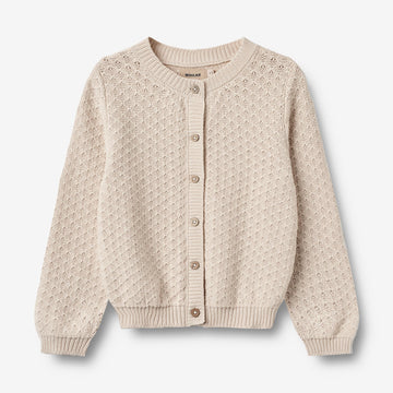 Wheat Main Strik Cardigan Magnella Knitted Tops 3191 offwhite