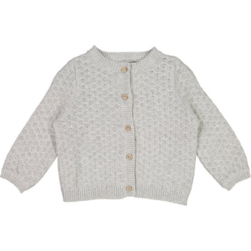 Wheat Main Strik Cardigan Magnella Knitted Tops 0224 melange grey