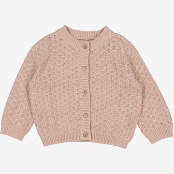 Wheat Main Strik Cardigan Magnella | Baby Knitted Tops 1356 pale lilac