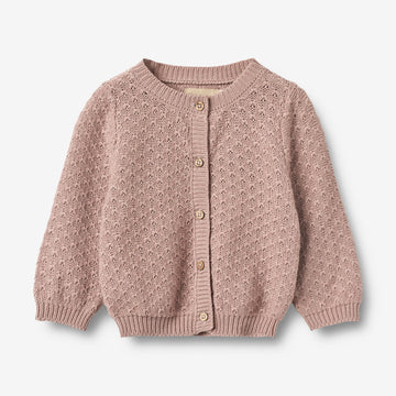 Wheat Main Strik Cardigan Magnella | Baby Knitted Tops 1135 dry rose