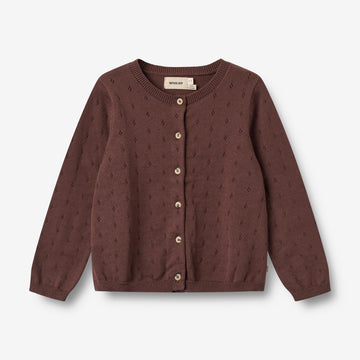 Wheat Main Strik Cardigan Maia Knitted Tops 3118 eggplant