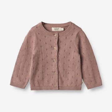 Wheat Main  Strik Cardigan Maia | Baby Knitted Tops 1349 lavender rose