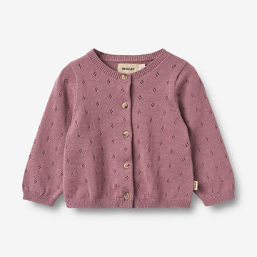 Wheat Main Strik Cardigan Maia | Baby Knitted Tops 1308 lavender dawn