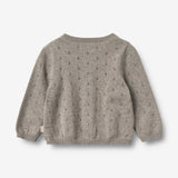 Wheat Main Strik Cardigan Maia | Baby Knitted Tops 3229 warm grey melange