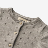 Wheat Main Strik Cardigan Maia | Baby Knitted Tops 3229 warm grey melange