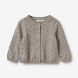 Wheat Main Strik Cardigan Maia | Baby Knitted Tops 3229 warm grey melange