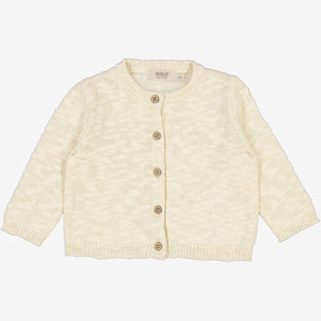 Wheat Main Strik Cardigan Mille | Baby Knitted Tops 3129 eggshell 