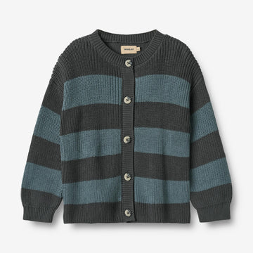 Wheat Main Strik Cardigan Noor Knitted Tops 9572 stormy weather stripe