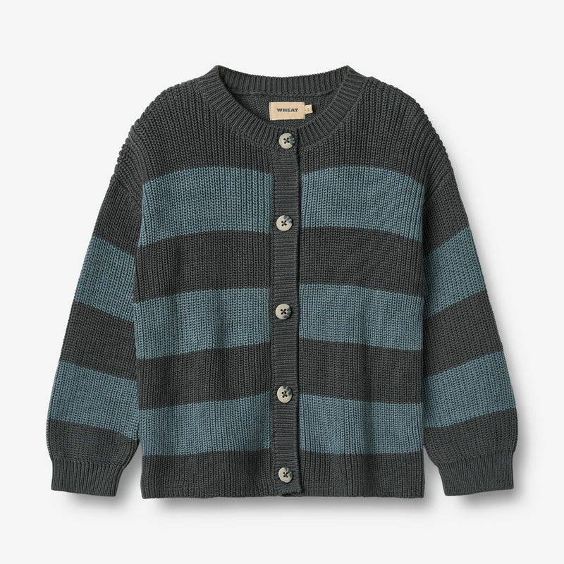Wheat Main Strik Cardigan Noor Knitted Tops 9572 stormy weather stripe