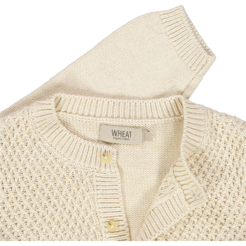 Wheat Main Strik Cardigan Ray Knitted Tops 1101 cloud melange