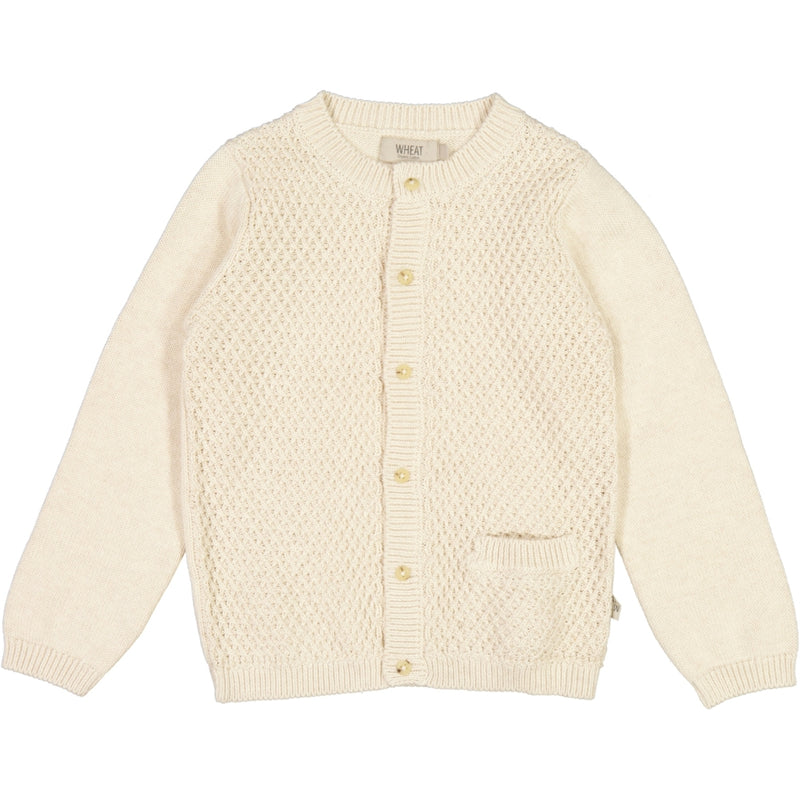 Wheat Main Strik Cardigan Ray Knitted Tops 1101 cloud melange