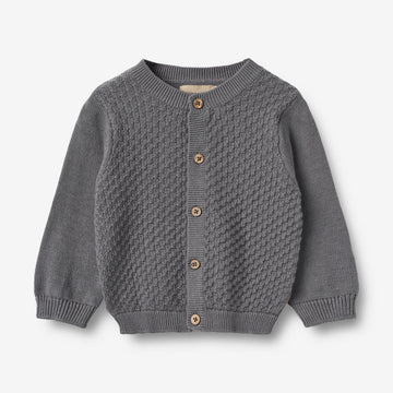Wheat Main Strik Cardigan Siggi | Baby Knitted Tops 1201 stormy blue