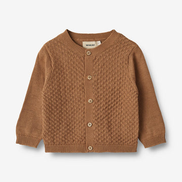Wheat Main Strik Cardigan Siggi | Baby Knitted Tops 5073 caramel
