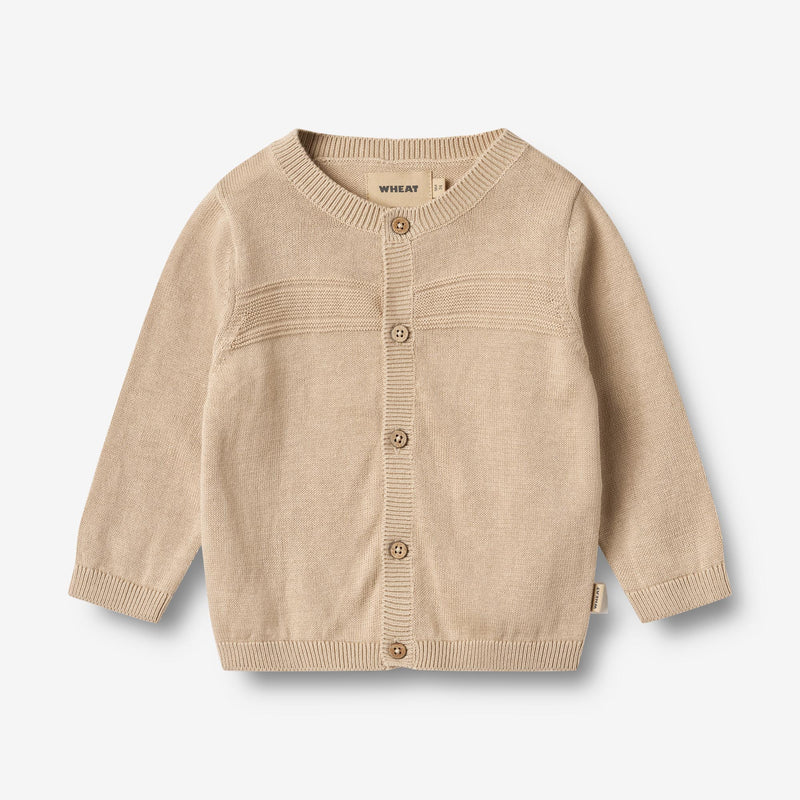 Wheat Main Strik Cardigan Sofus Knitted Tops 3354 warm sand