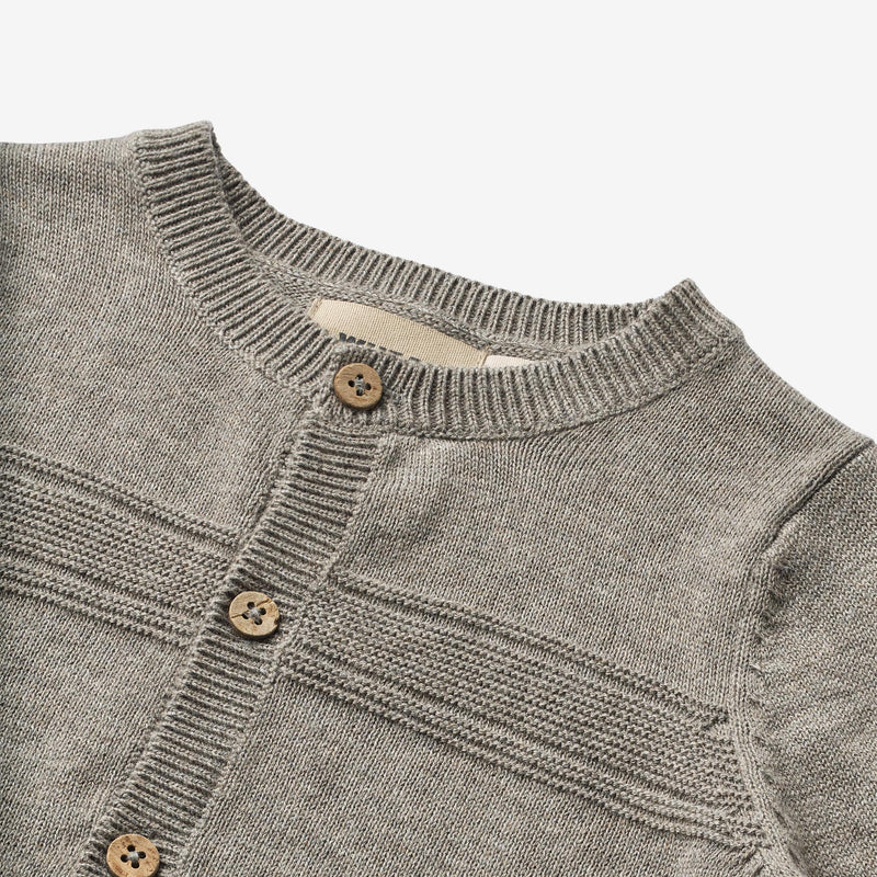 Wheat Main  Strik Cardigan Sofus Knitted Tops 3229 warm grey melange