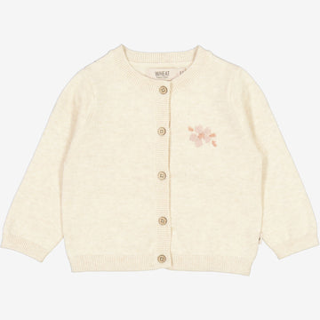 Wheat Main Strik Cardigan Suzy | Baby Knitted Tops 1101 cloud melange