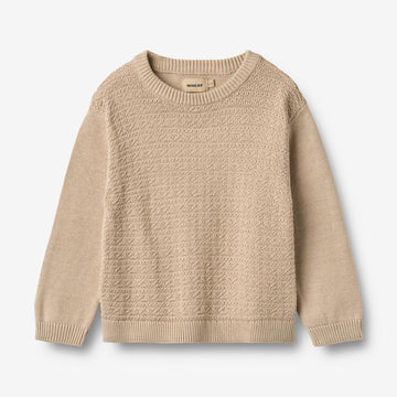 Wheat Main Strik Pullover Boris Knitted Tops 3354 warm sand