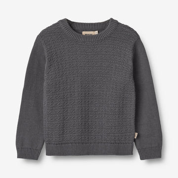 Wheat Main Strik Pullover Borris Knitted Tops 1201 stormy blue