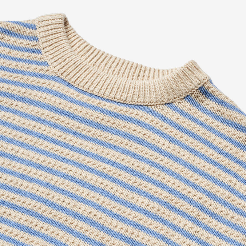 Wheat Main   Strik Pullover Chris Knitted Tops 4103 azure stripe