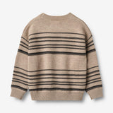 Wheat Main Strik Pullover Flores Knitted Tops 9568 sand black stripe