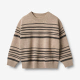 Wheat Main Strik Pullover Flores Knitted Tops 9568 sand black stripe