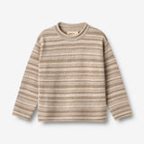 Wheat Main Strik Pullover Gunnar Knitted Tops 9574 warm sand stripe