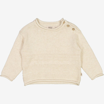 Wheat Main  Strik Pullover Gunnar | Baby Knitted Tops 1101 cloud melange