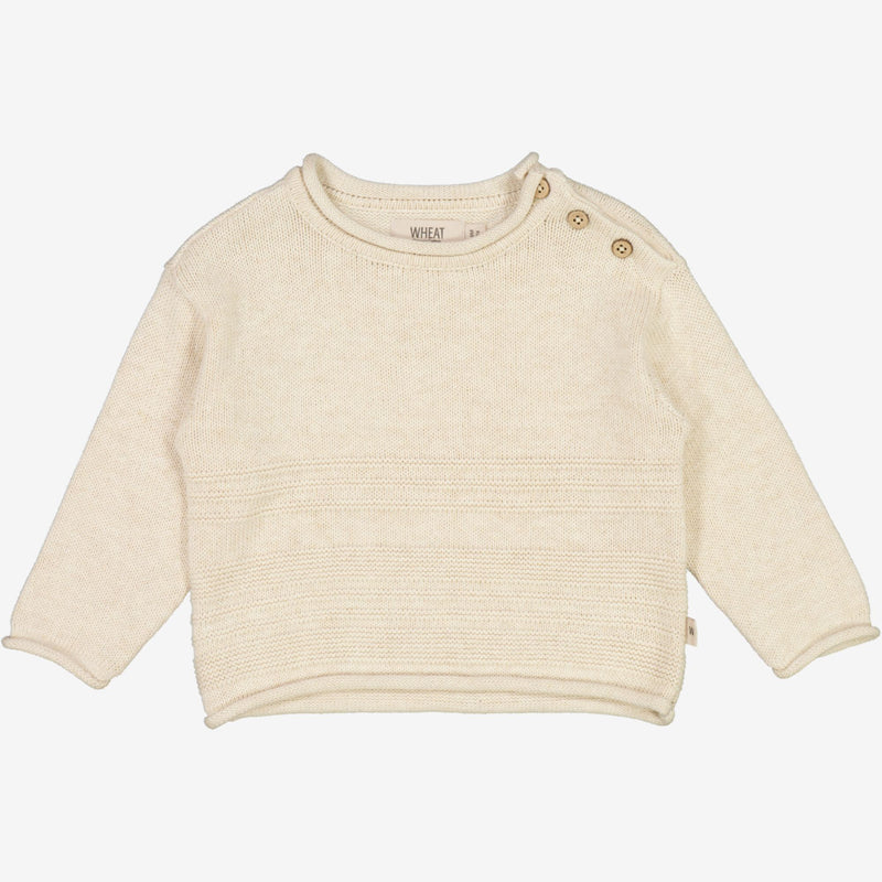 Wheat Strik Pullover Gunnar | Baby Knitted Tops 1101 cloud melange