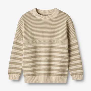 Wheat Main   Strik Pullover Janus Knitted Tops 0172 grey sand