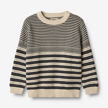 Wheat Main   Strik Pullover Janus Knitted Tops 1432 navy