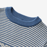 Wheat Main Strik Pullover Janus Knitted Tops 1173 deep ocean