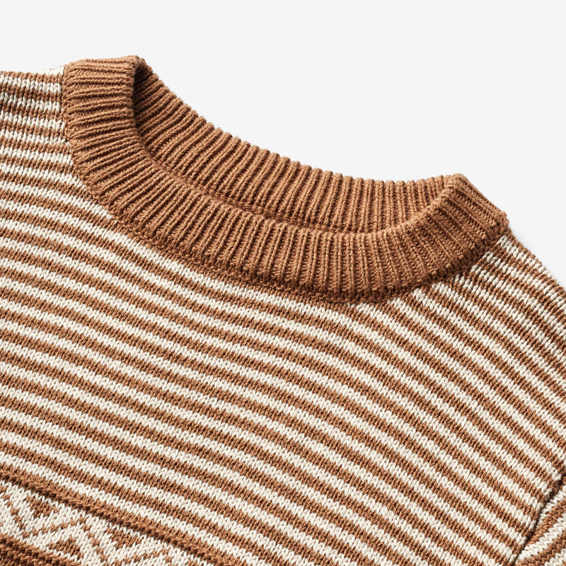 Wheat Main Strik Pullover Janus Knitted Tops 5073 caramel