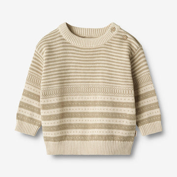 Wheat Main   Strik Pullover Janus Knitted Tops 0172 grey sand