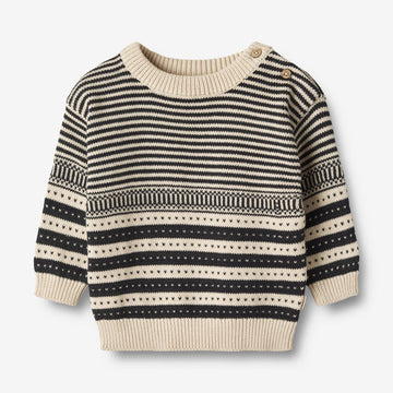 Wheat Main   Strik Pullover Janus Knitted Tops 1432 navy