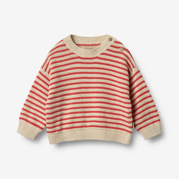 Wheat Main Strik Pullover Leise Knitted Tops 2078 red stripe