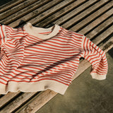 Wheat Main Strik Pullover Leise Pullover 2078 red stripe
