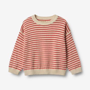 Wheat Main Strik Pullover Leise Pullover 2078 red stripe