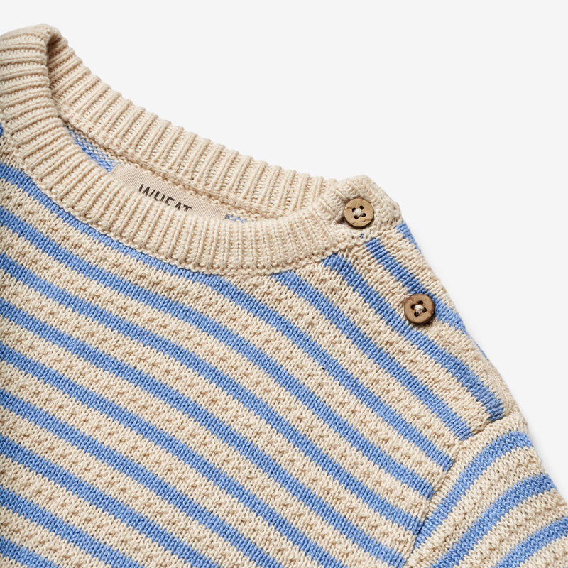 Wheat Main   Strik Pullover Morgan Knitted Tops 4103 azure stripe