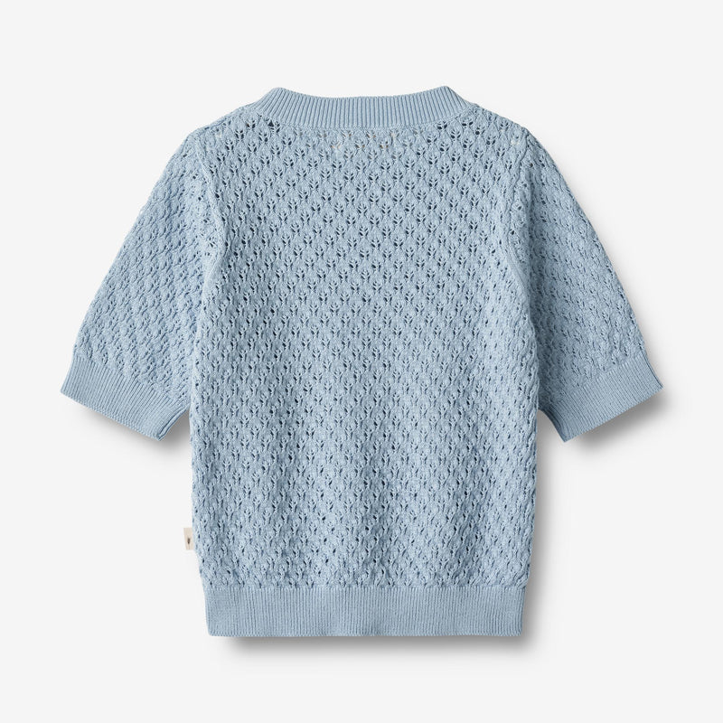 Wheat Main   Strik T-shirt Alva Knitted Tops 1049 blue summer