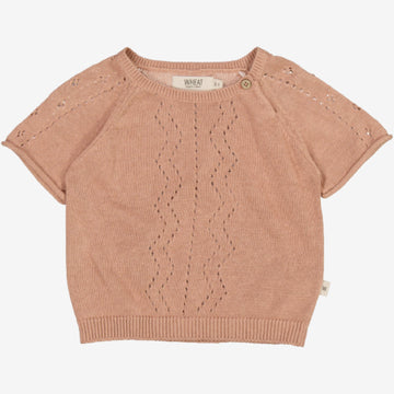 Wheat Main  Strik T-shirt Bella | Baby Knitted Tops 2031 rose dawn