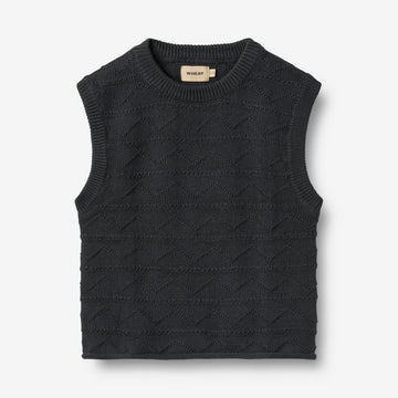Wheat Main Strik Vest Bobby Knitted Tops 1432 navy