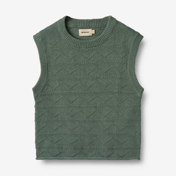 Wheat Main Strik Vest Bobby Knitted Tops 9550 duck green