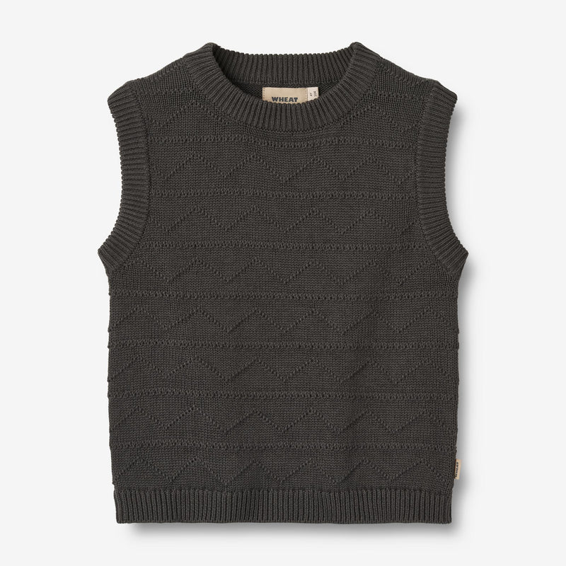 Wheat Main Strik Vest Bobby Knitted Tops 1180 raven