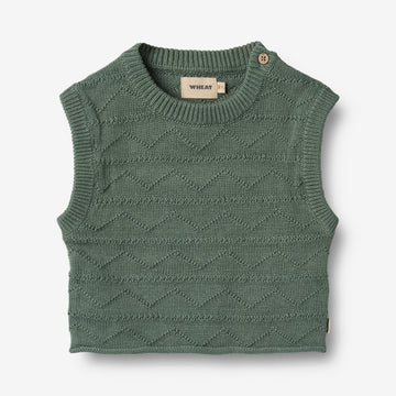 Wheat Main Strik Vest Bobby Knitted Tops 9550 duck green