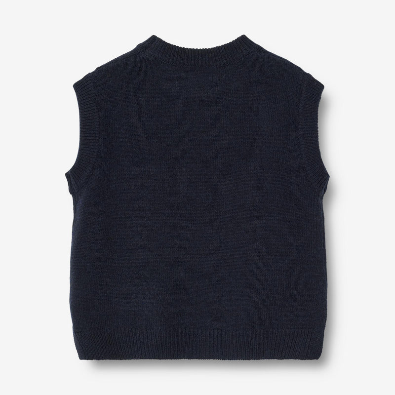 Wheat Main Strik Vest Cuba Knitted Tops 1432 navy