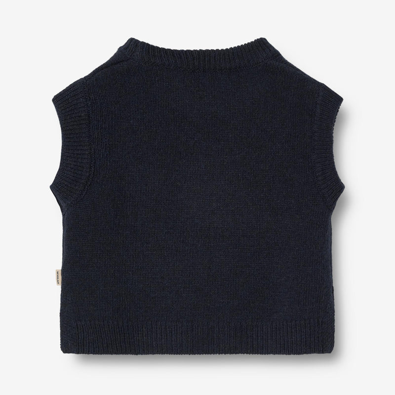 Wheat Main Strik Vest Cuba Knitted Tops 1432 navy