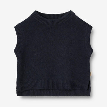 Wheat Main Strik Vest Cuba Knitted Tops 1432 navy