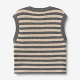 Wheat Main Strik Vest Ruby Knitted Tops 0175 grey stripe