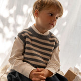 Wheat Main Strik Vest Ruby Knitted Tops 0175 grey stripe